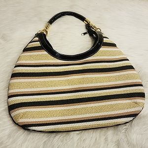 Gold Shimmer Tan and Black satchel